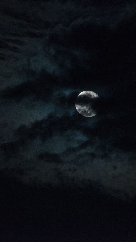Moon Behind The Cloud Dark Phone Wallpapers Dark