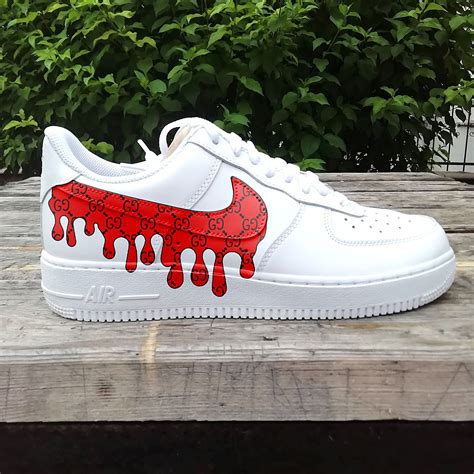 Awasome Air Force 1 Custom Drip Red References You Me And Custome