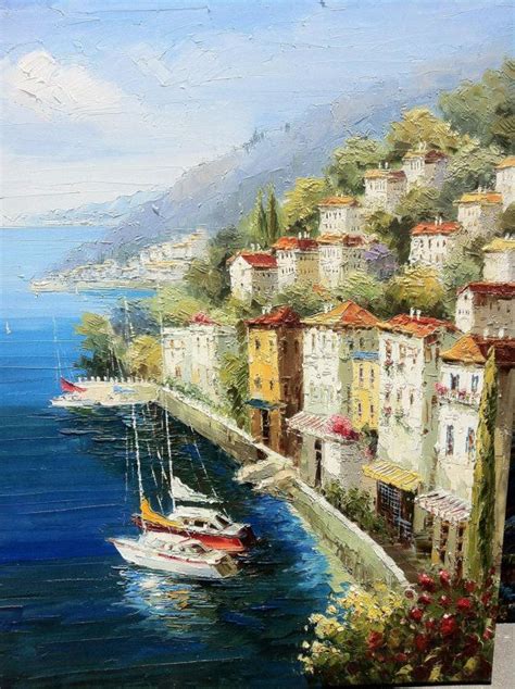 Sorrento Italy Original Oil Painting 36 X 48 Mounted