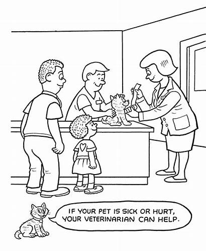 Coloring Pages Hospital Caring Pets Care Pet