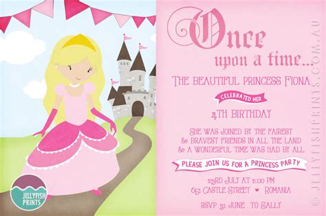Princess Birthday Party Invitations Printable Invites