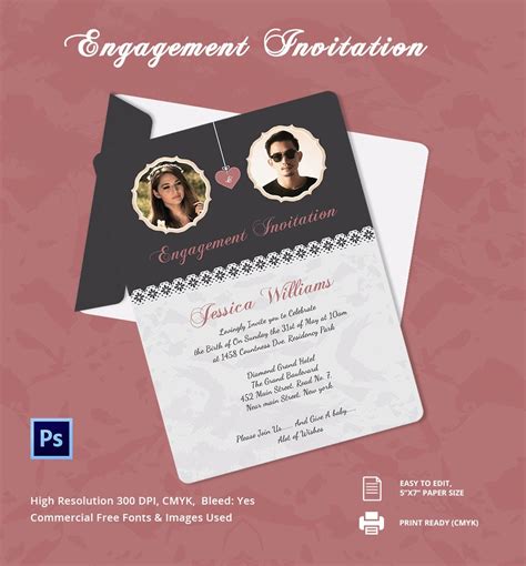 Engagement Invitation Template 25 Free Psd Ai Vector Eps Format