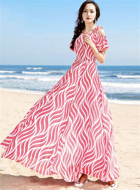 Dresses Maxi Dresses Casual Beach Backless Square Neck Print Maxi Dress