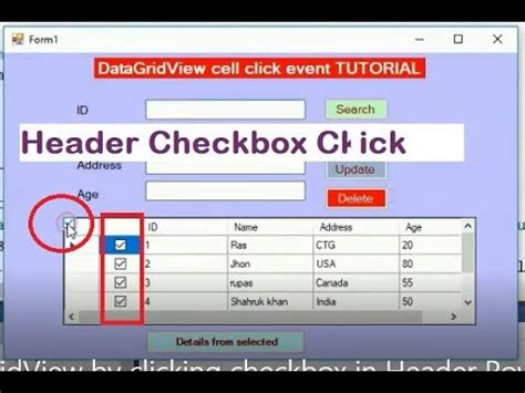 Select All Rows In DatagridView By Clicking Checkbox In Header Row In