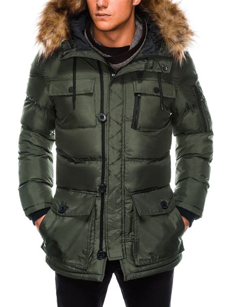 Mens Winter Parka Jacket Khaki C355 Modone Wholesale Clothing