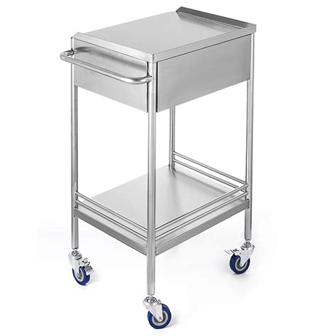 Medical Cart Hospital Stainless Steel Three Layers Serving Dental Lab