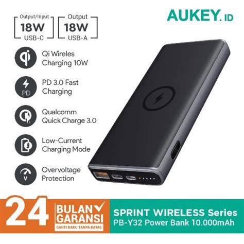Jual Aukey Pb Y32 Sprint Wireless 18w Pd Qi Wireless 10000mah