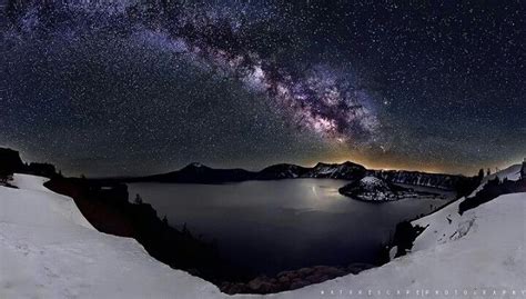 The Milky Way Over Crater Lake Crater Lake National Park National