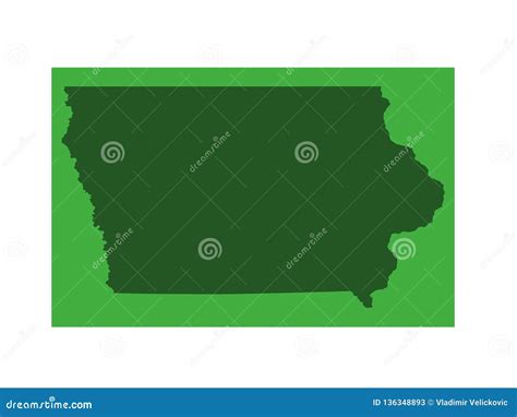 Iowa Map State In The Midwestern United States Stock Vector