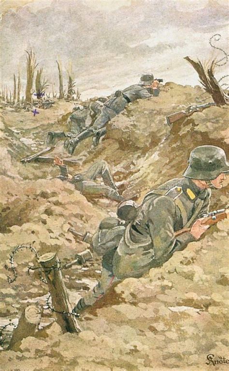 Carte Postale Postcard 1914 1918 Dessin De Soldats Allemands Dans Les