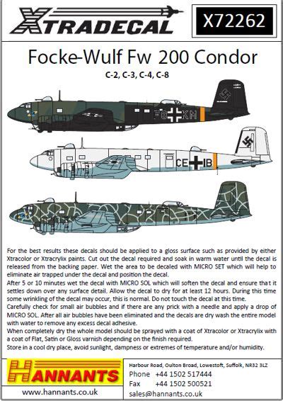Xtra Decal X72262 Focke Wulf Fw 200 Condor