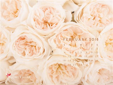 February 2018 Calendar Flowers Calendar Wallpaper Calendar