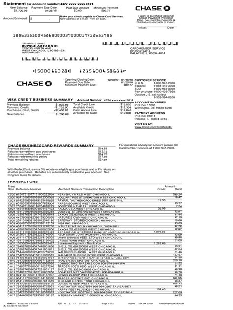 6684038 Chase Credit Statement Dec 18 Annual Percentage Rate Debit Card