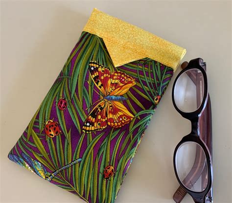 eyeglass case with snap closure spring padded glasses holder etsy eyeglass case colorful