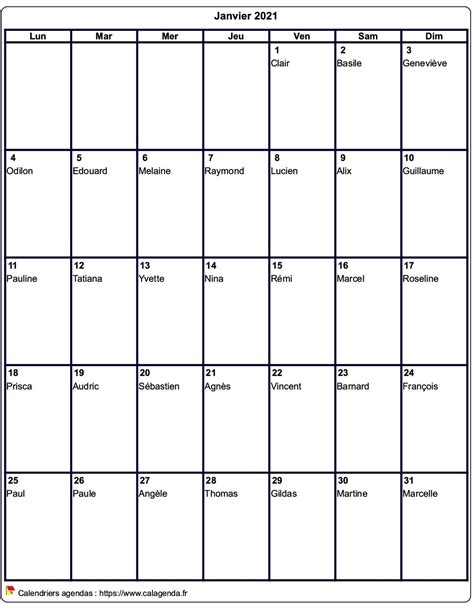 Calendrier 2021 Imprimer Gratuit En Pdf Et Excel