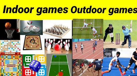 Indoor Games And Outdoor Gamesindoor Games And Outdoor Games With
