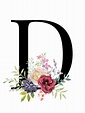 Letter D Floral - Alphabet - Instant digital download | Letter d floral ...