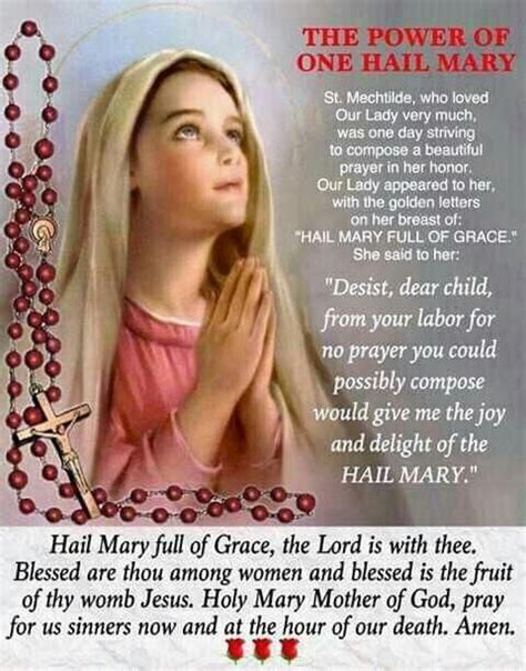 Hail Mary Rosary Catholic Miracle Prayer Spiritual Prayers