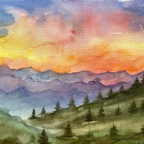 Great Smoky Mountains Painting Original Watercolor Art Etsy