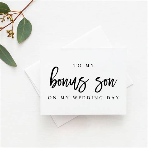 Bonus Son Wedding Card Bonus Son Card To My Bonus Son Card Etsy