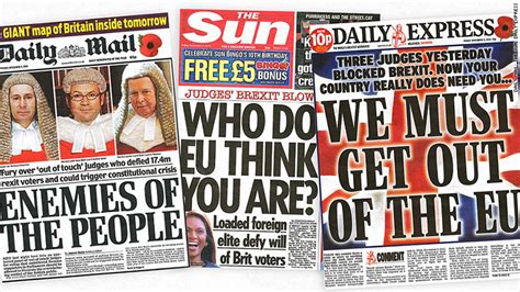 Enemies Of The People U K Tabloids Spew Hatred Over Brexit Ruling