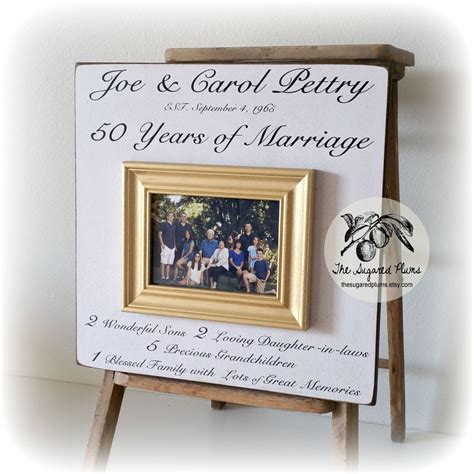 Check spelling or type a new query. Family Name Sign, 50th Anniversary Gifts For Parents, 50th ...