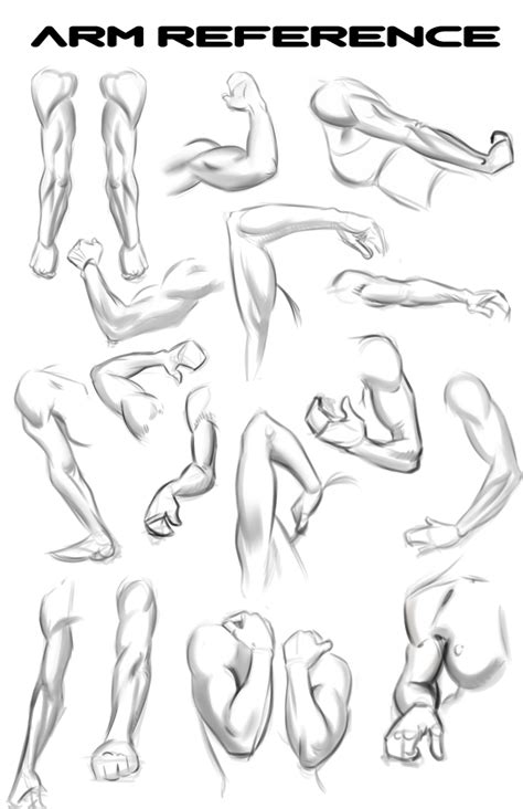 A circle shape is ideal for drawing the anime / manga face and head. Lots Of Arms for Reference. by NemoNova on DeviantArt