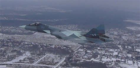 Video Russia Flies First Su 57 Fitted With New Product 30 Engine