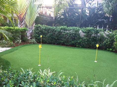 Residential Putting Green Mediterranean Landscape Tampa By