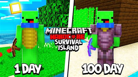 I Survived 100 Days On Minecraft Survival Island In Hardcore Youtube