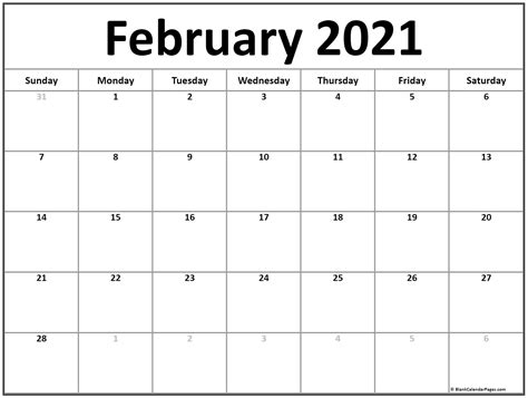 Christian, catholic, jewish & muslim. February 2021 calendar | free printable monthly calendars