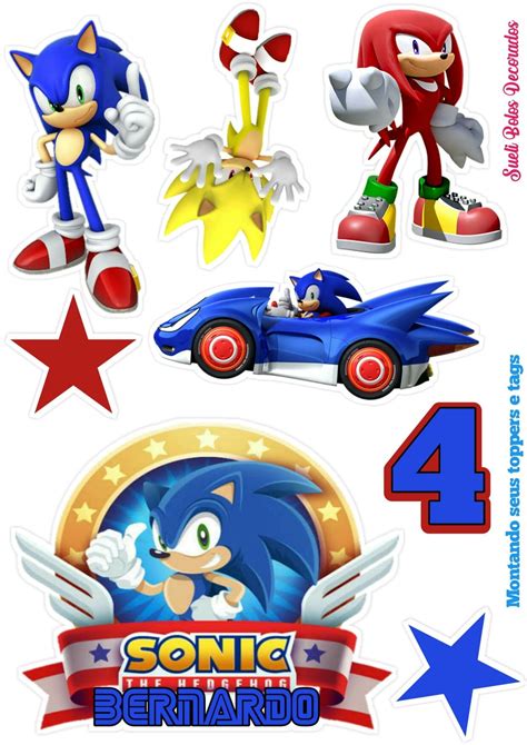 Printable Sonic Cake Topper