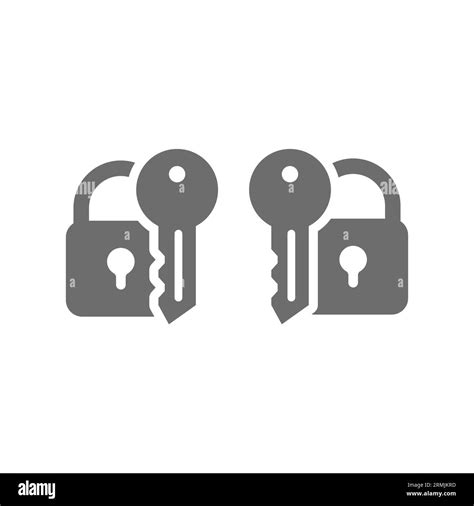 Key And Padlock Vector Icon Set Security And Password Protected Lock