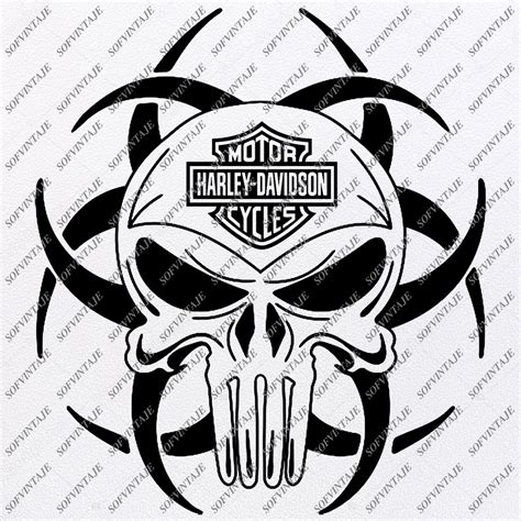 Harley Davidson Svg File Skull Harley Davidson Svg Design Clipart Tat
