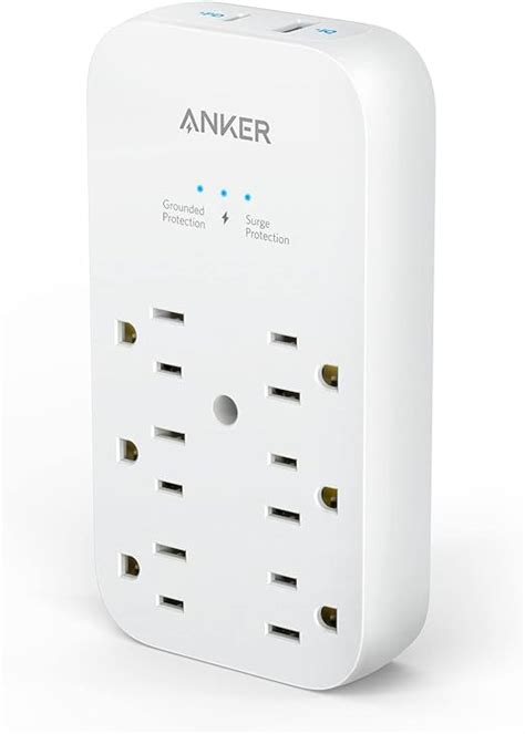 Anker Outlet Extender And Usb Wall Charger 6 Outlets And 2