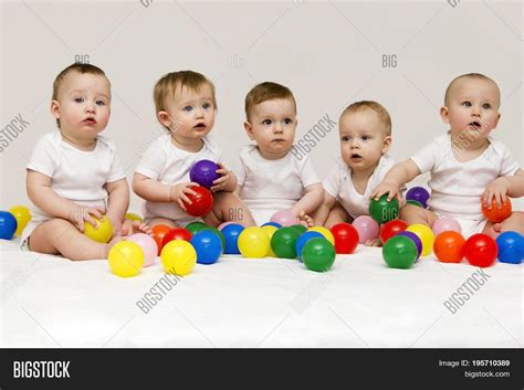 Row Caucasian Babies Image And Photo Free Trial Bigstock