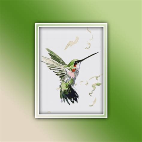 Hummingbird Cross Stitch Pattern 2 Instant Digital PDF Etsy