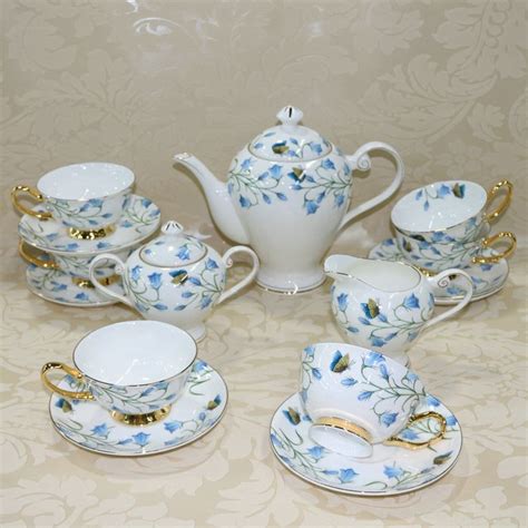 Blue English Rose Tea Set Beautiful Tea Set Pinterest