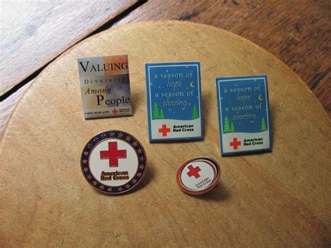 5 Vintage Red Cross Pins Lapel Pin American Red Cross Metal Etsy