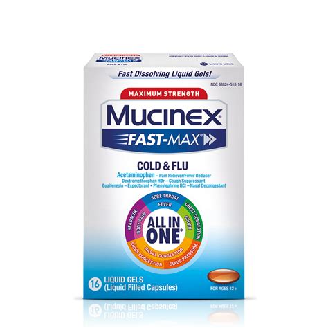 Mucinex Fast Max Maximum Strength Cold And Flu All In One Multi Symptom