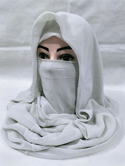 Plain Niqab Ready To Wear Dirty Grey Suzain Hijabs