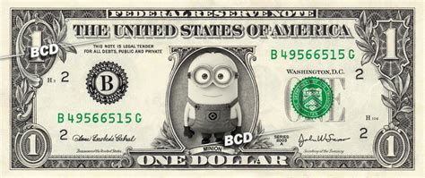 Disneys Minion Despicable Me On Real Dollar Bill Celebrity Cash