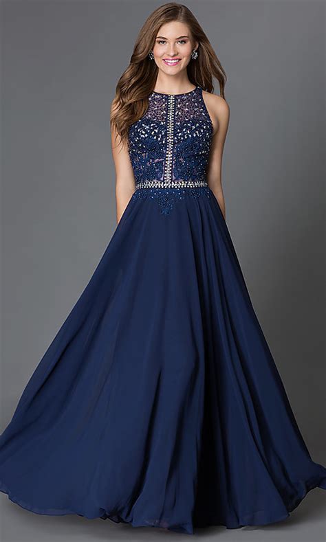 The dress was a tad bit long on me, and the fabric was a little cheap but overall the dress is definitely worth the money. Illusion-Top Racerback Long Formal Dress -PromGirl