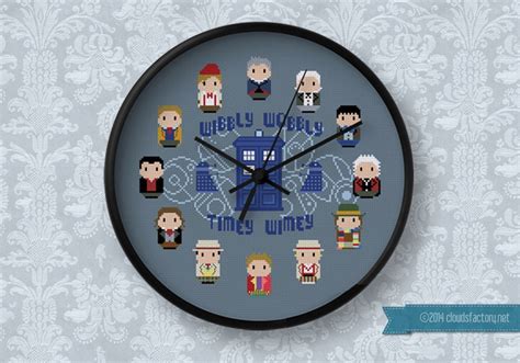 Doctor Who 12 Doctors Clock Digital Cross Stitch Pattern