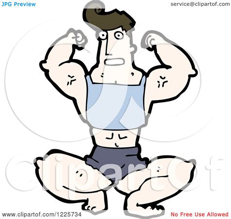 Clipart Of A Flexing Bodybuilder Royalty Free Vector Illustration By Lineartestpilot 1225734
