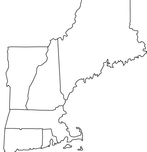 Maine outline map and flag vector. New England Map Outline ~ CVLN RP