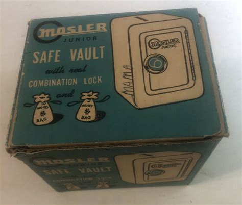 Vintage Mosler Junior Vault Toy Safe Original Box Combination Coin Bank