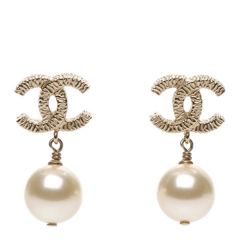 Chanel Pearl Cc Drop Earrings Gold 201991