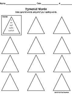 pyramid spelling template education spelling