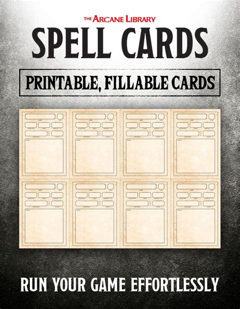 Printable Dnd Spell Cards